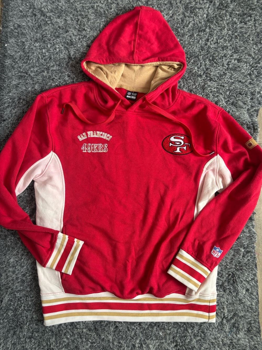 San Francisco 49ers Red Hooded Pullover Sweater